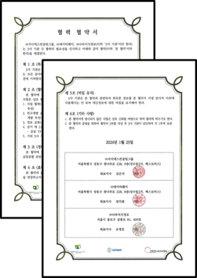협력 협약서 - 2024-01-25 (주)데이터웨이 · 지디에스컨설팅그룹